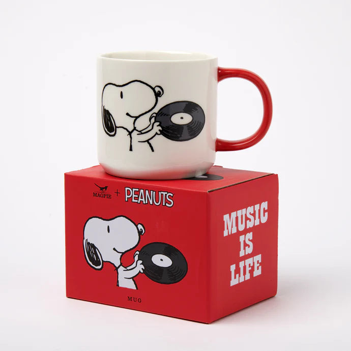 Peanuts music is life mug