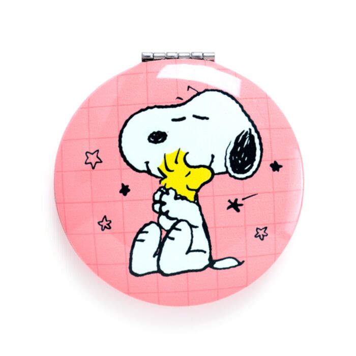 Snoopy & Woodstock compact mirror - pink