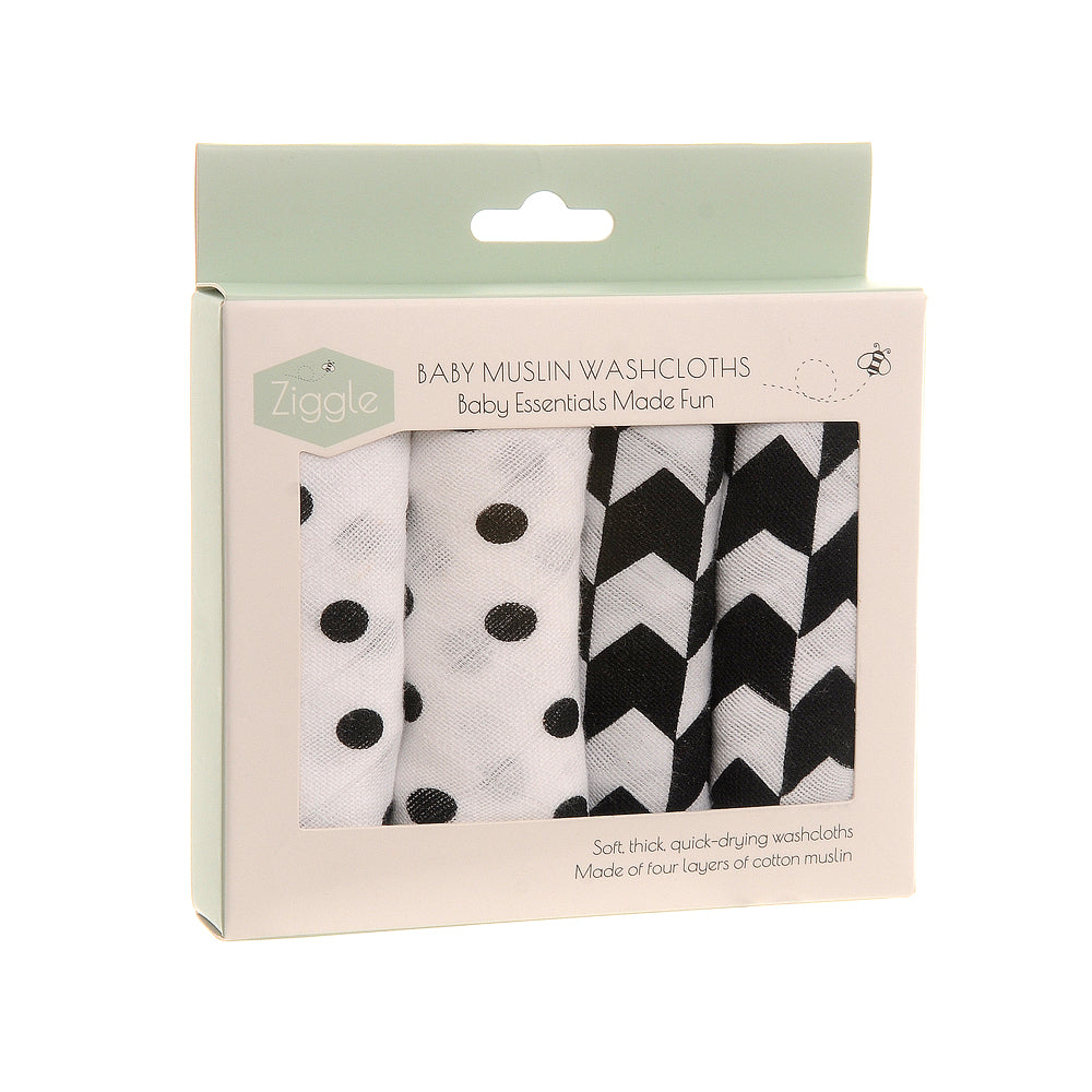 Black & white washcloths