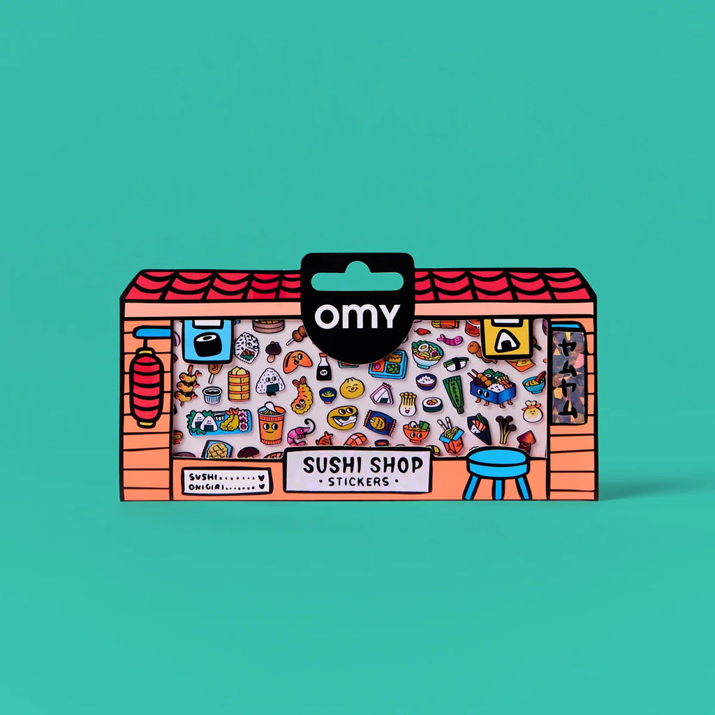Boutique sushi shop stickers