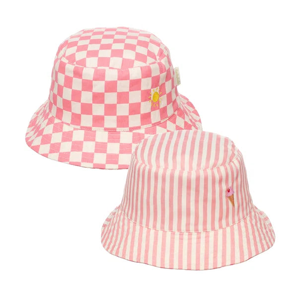 Candy stripe reversible bucket hat