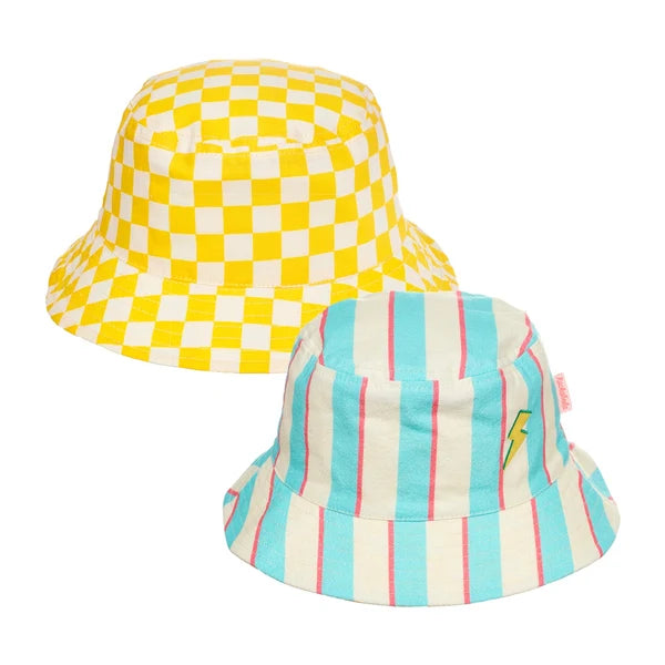 Lightening stripe reversible bucket hat