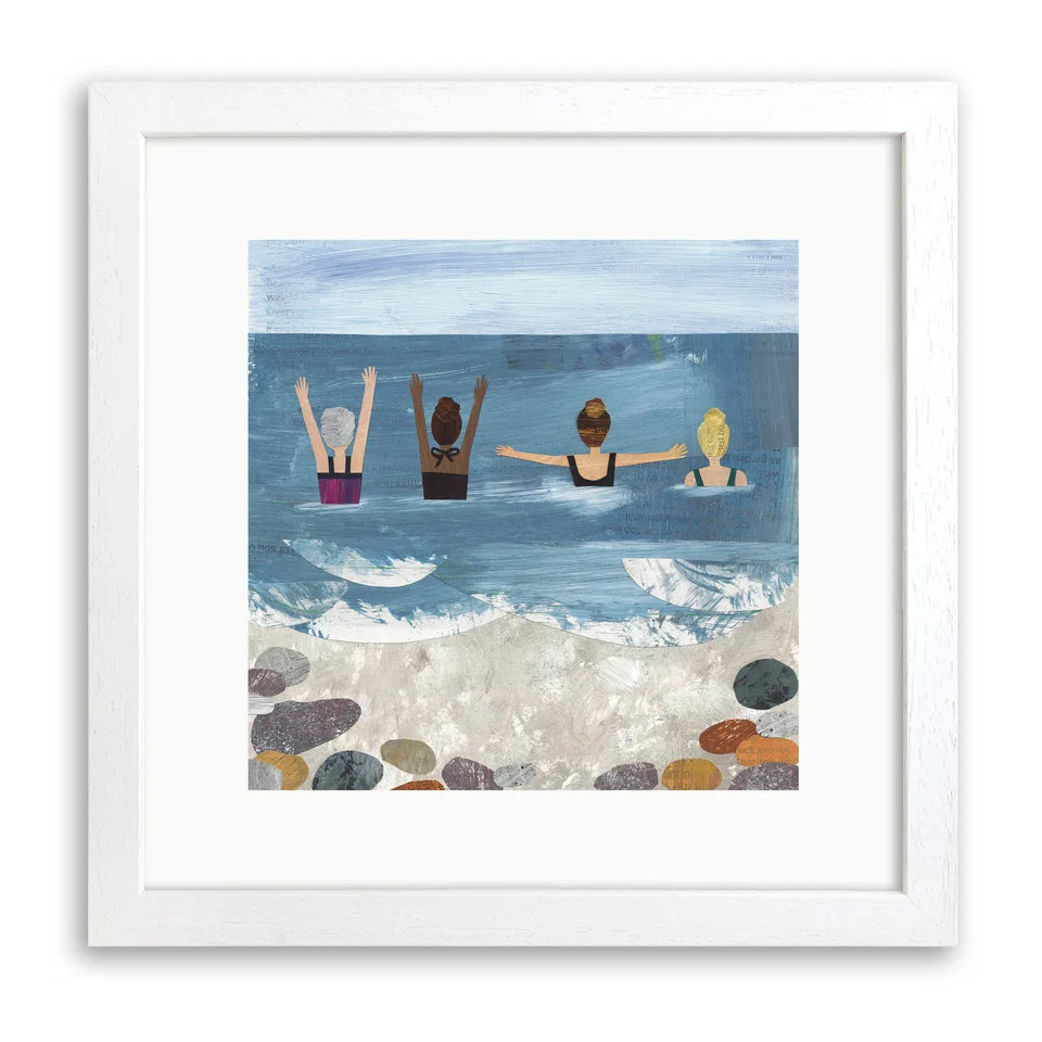 James ellis framed print - wild sea swimmers