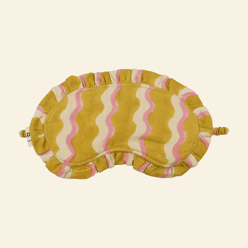 Organic cotton eye mask - frilled wiggle honey