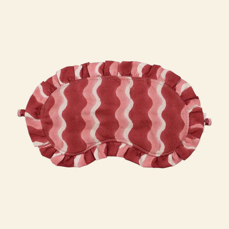 Organic cotton eye mask - frilled whirly jam