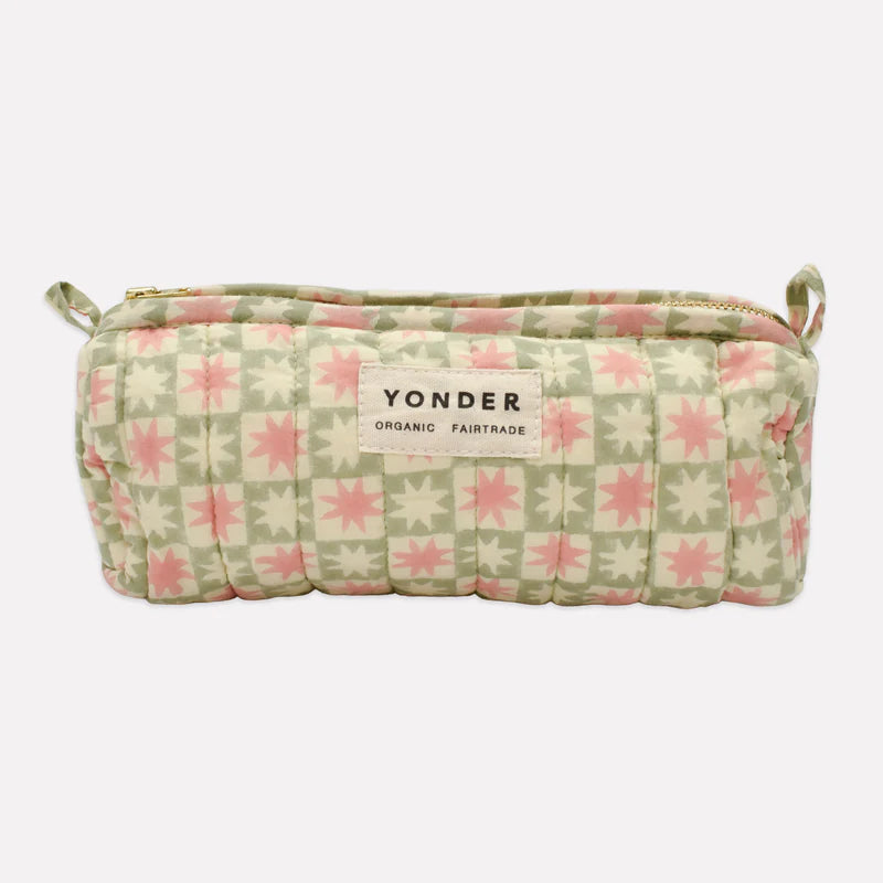 Organic cotton wash bag & pouch pinwheel peppermint