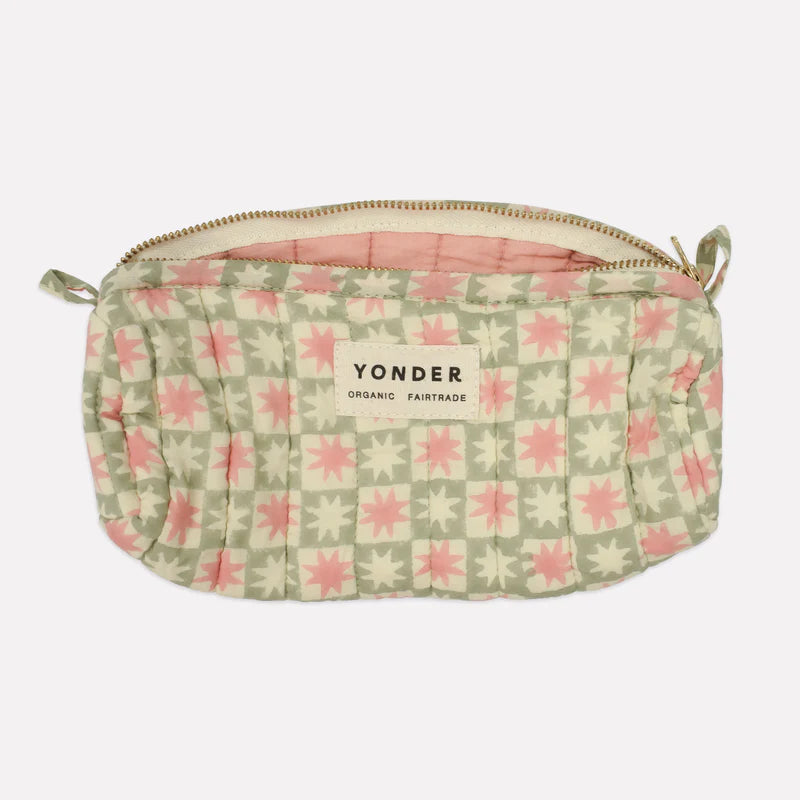 Organic cotton wash bag & pouch pinwheel peppermint