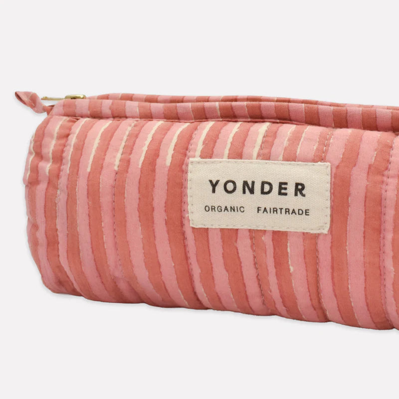 Organic cotton wash bag & pouch candy rhubarb