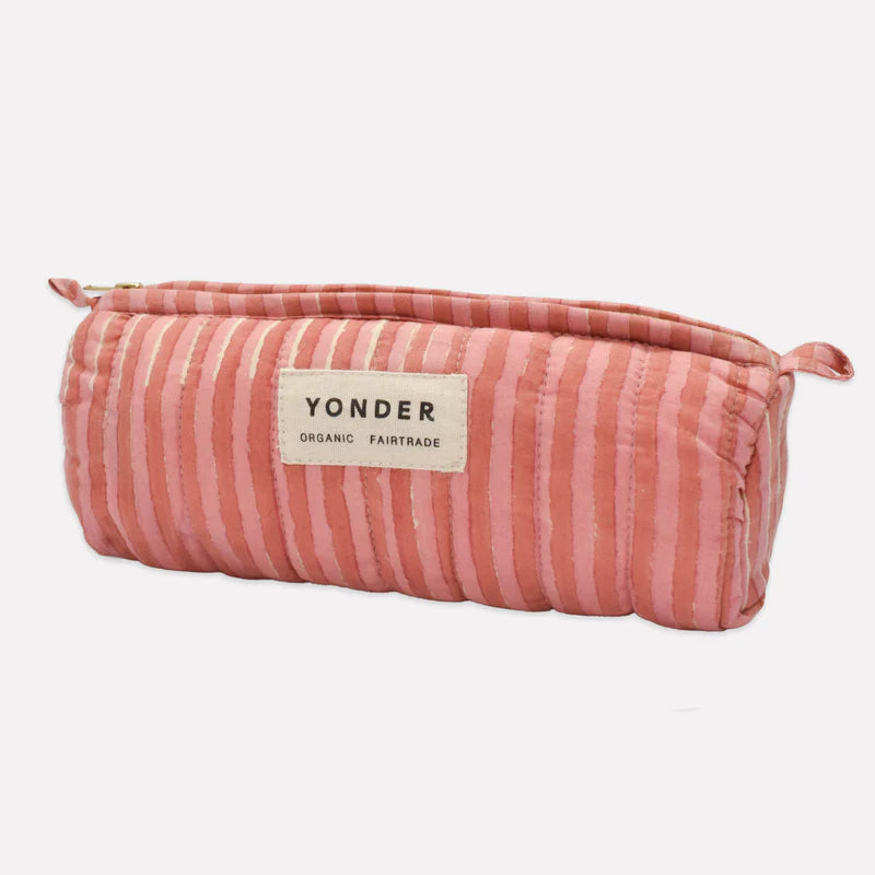 Organic cotton wash bag & pouch candy rhubarb