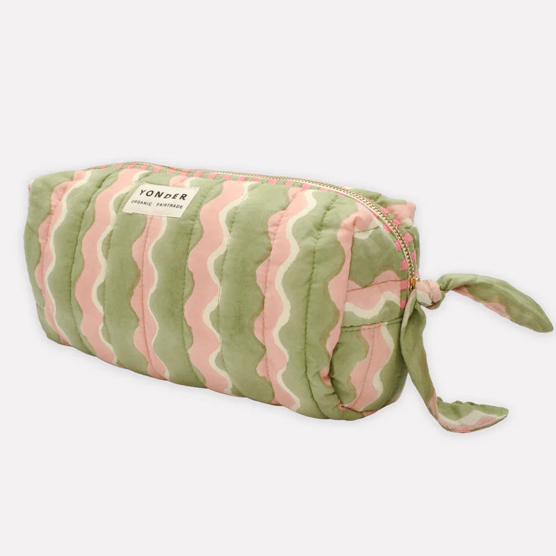 Organic cotton loaf wash bag whirly mint