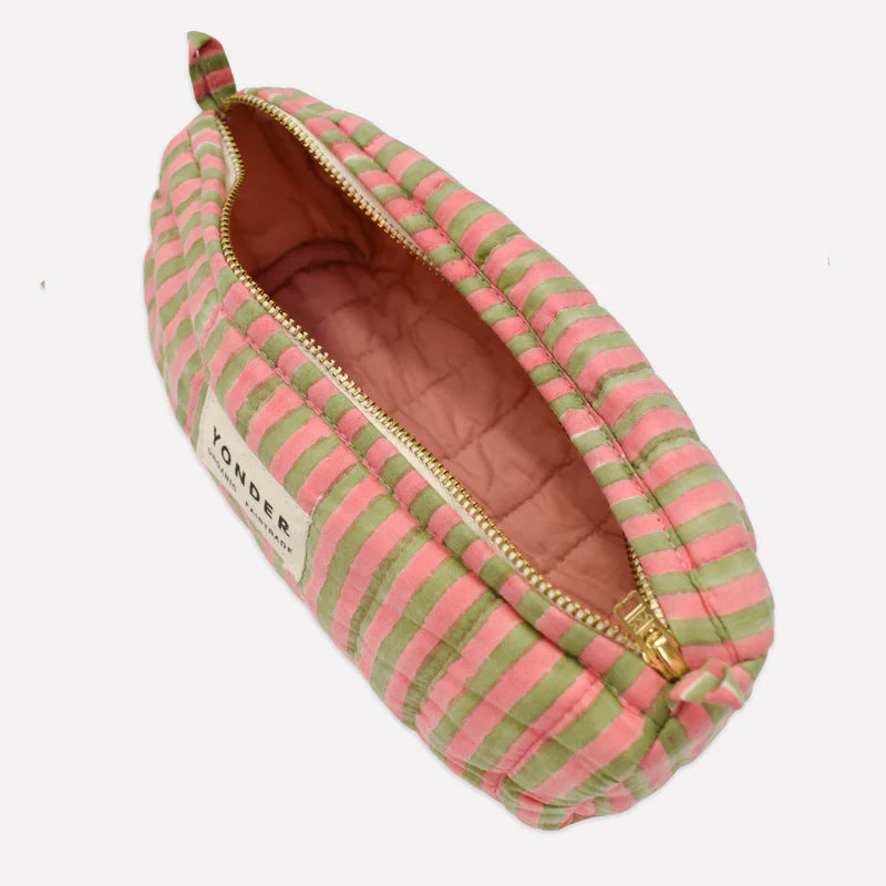 Organic cotton wash bag & pouch candy stripe sugarsnap