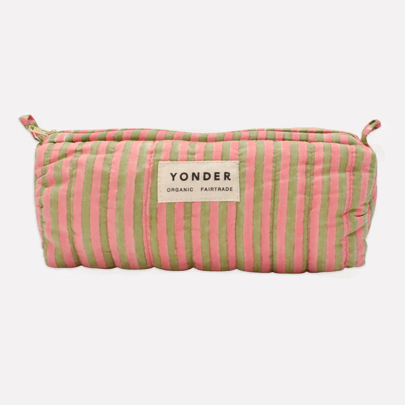 Organic cotton wash bag & pouch candy stripe sugarsnap