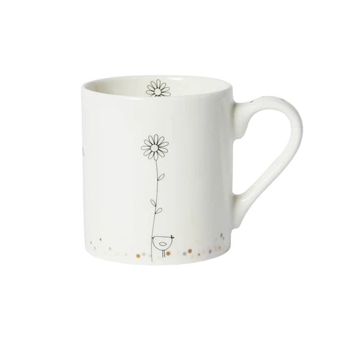 Daisies and bird mug image 0