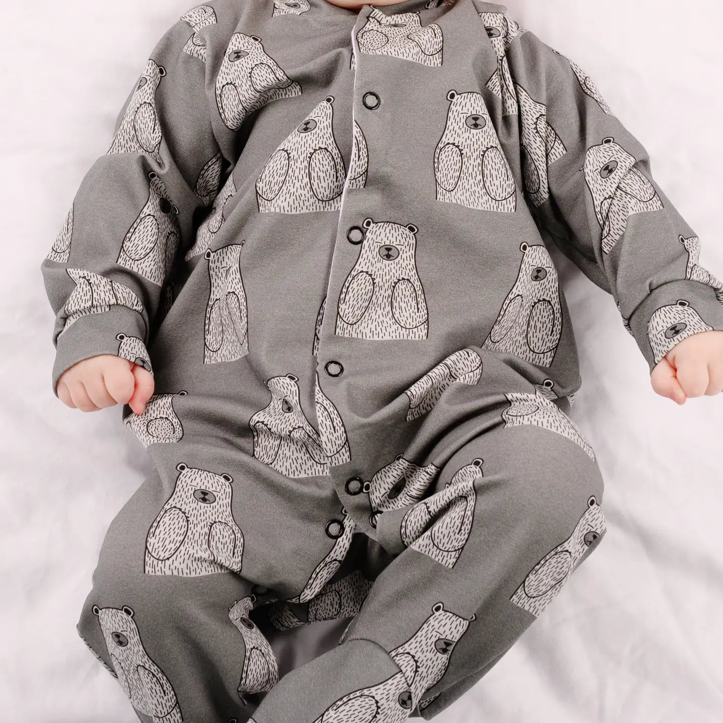 Grey bear cotton sleep suit  image 0