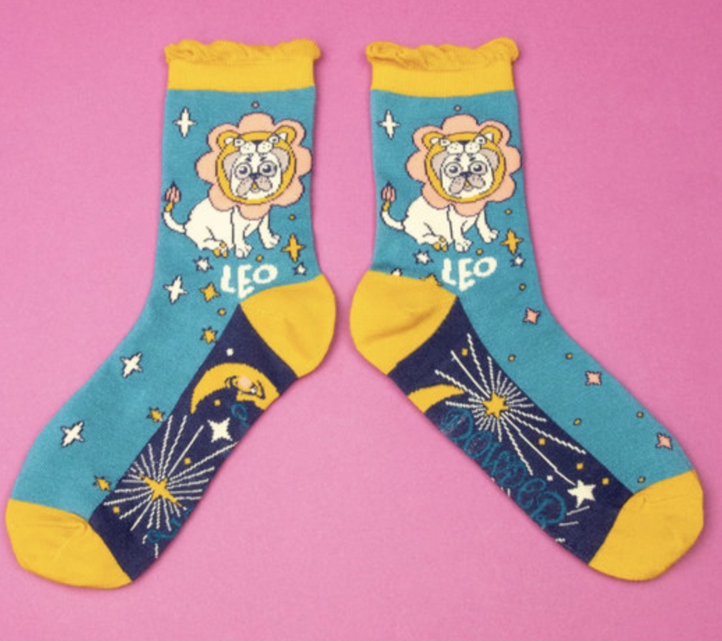Leo zodiac powder socks image 0