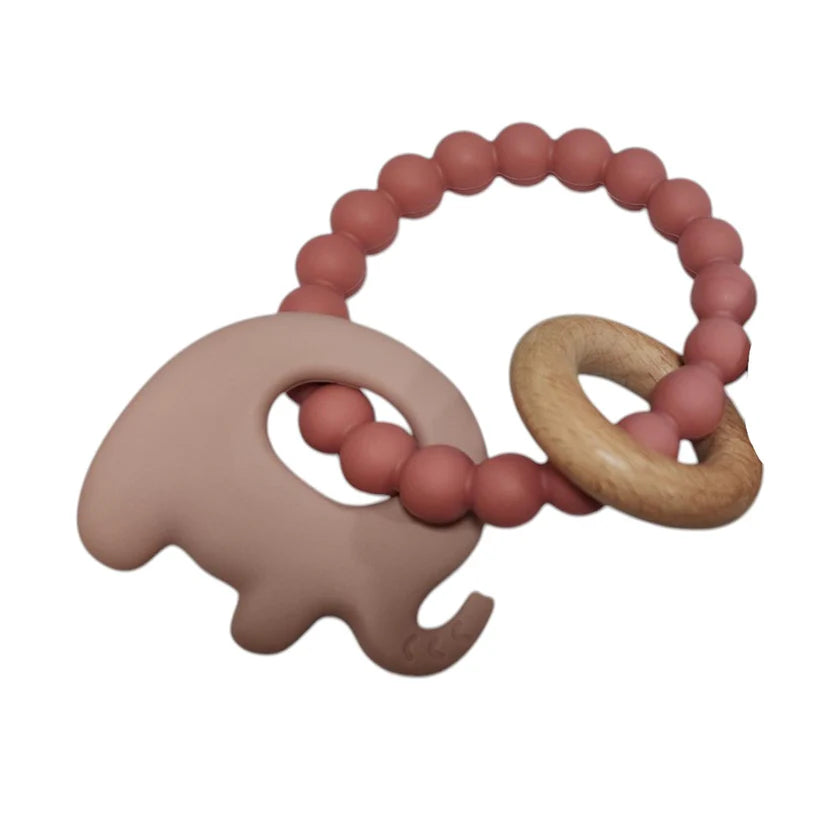 copy of Elephant teether beads - pink image 0