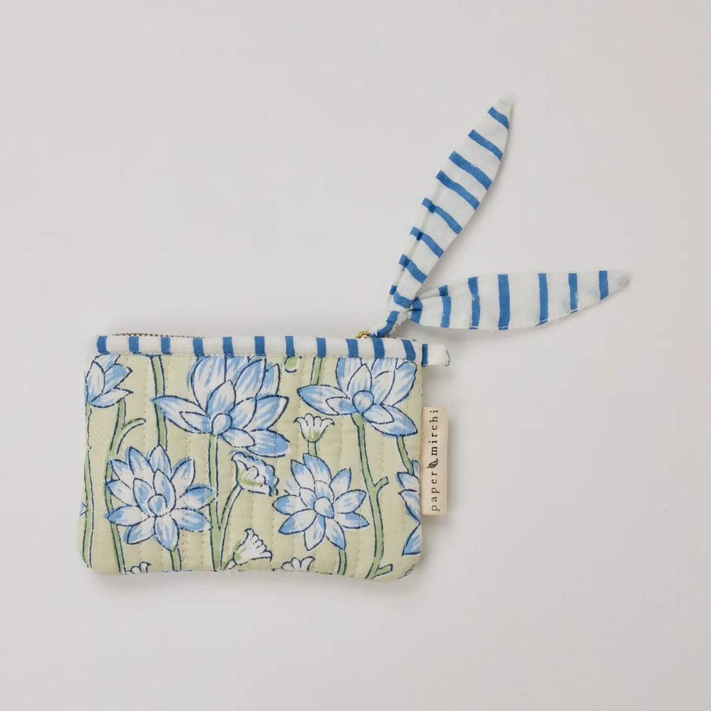 Paper Mirchi zipped pouches - blue