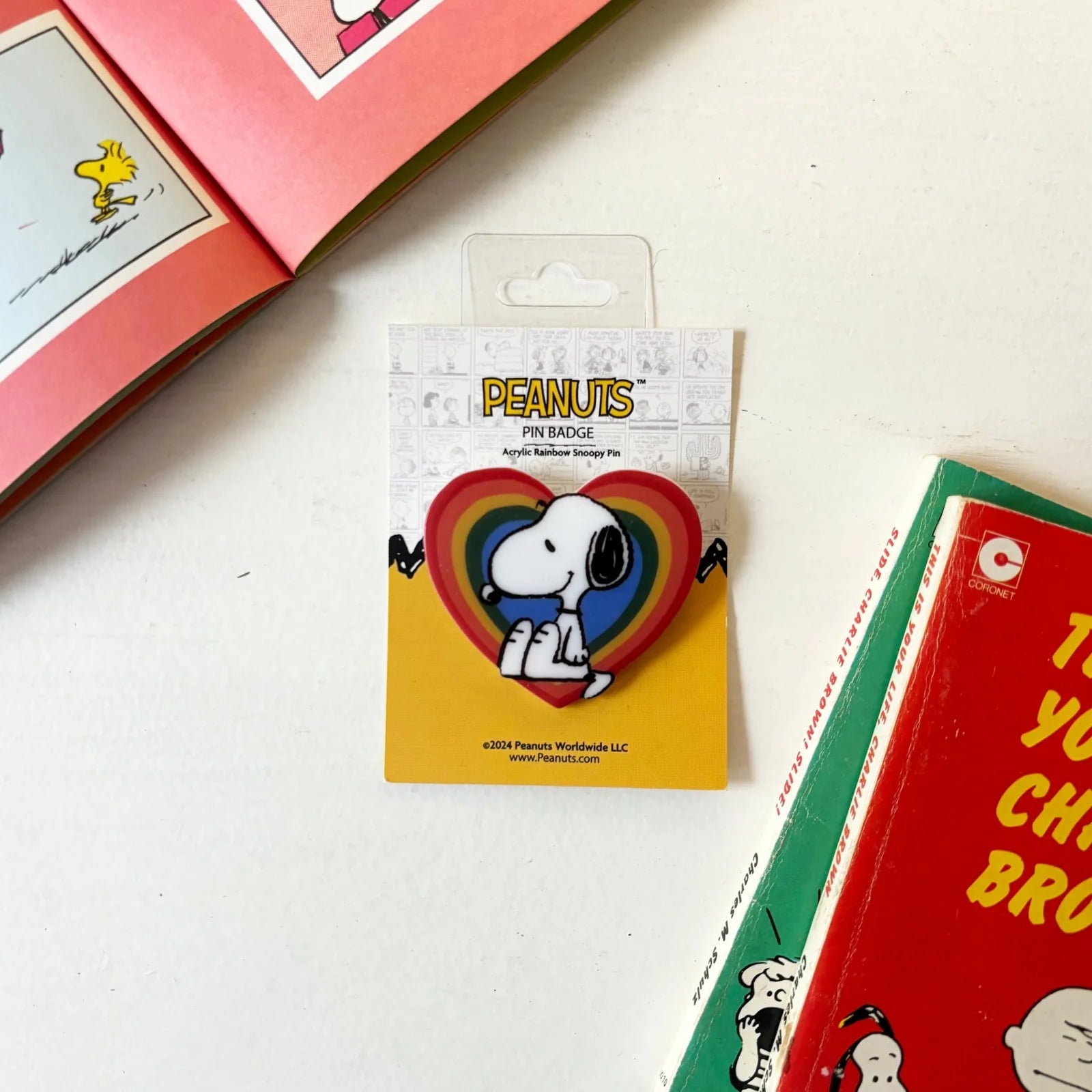 Peanuts rainbow pin badge  image 0