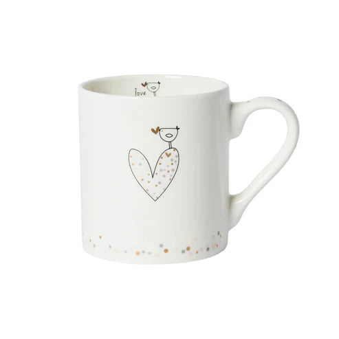 Confetti bird and heart love mug image 0