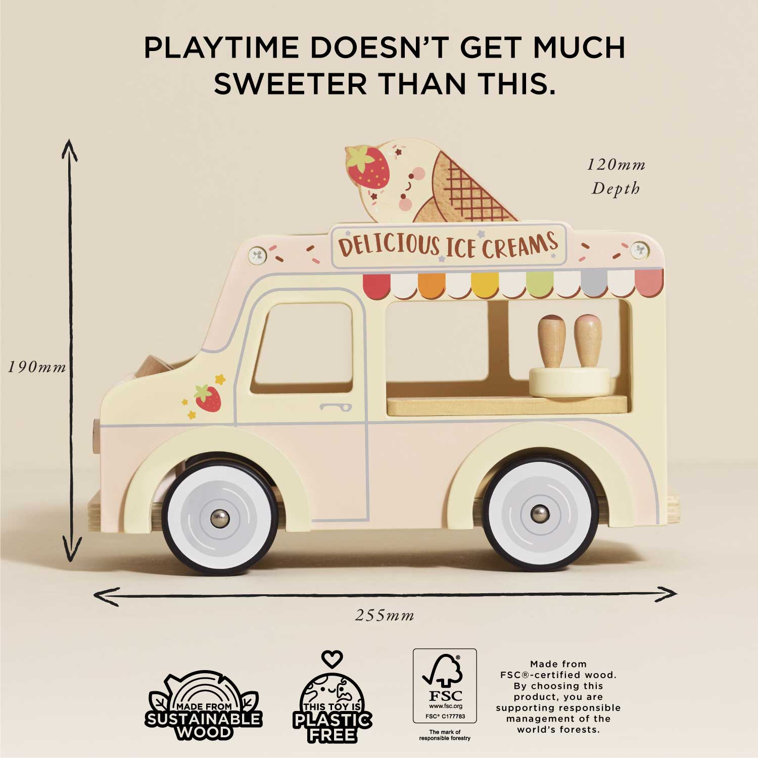 Wooden ice  cream van  image 3