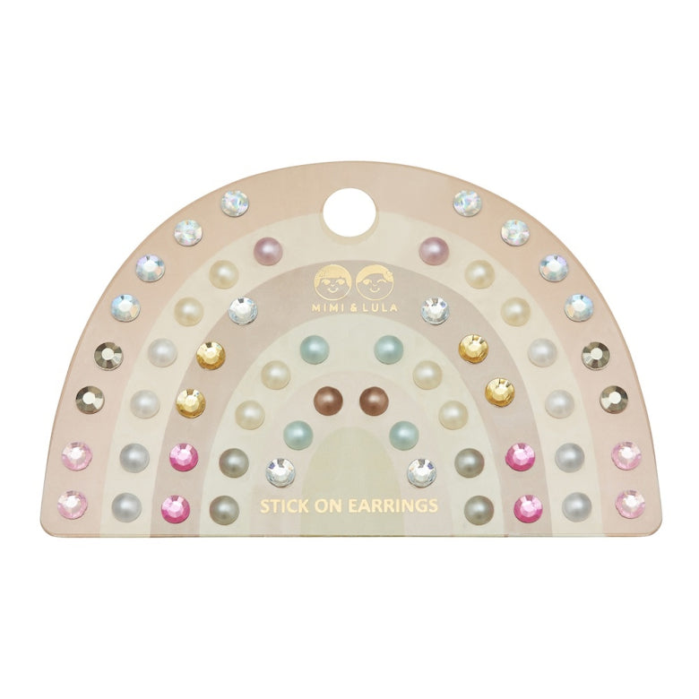 Pink gem and pearl stick on earrings  image 0