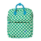 Green checked cotton blend rucksack