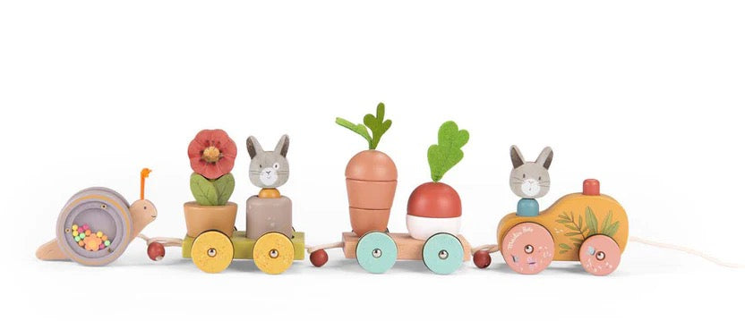 Moulin Roty Three Rabbits Pull-along Wooden Train image 2