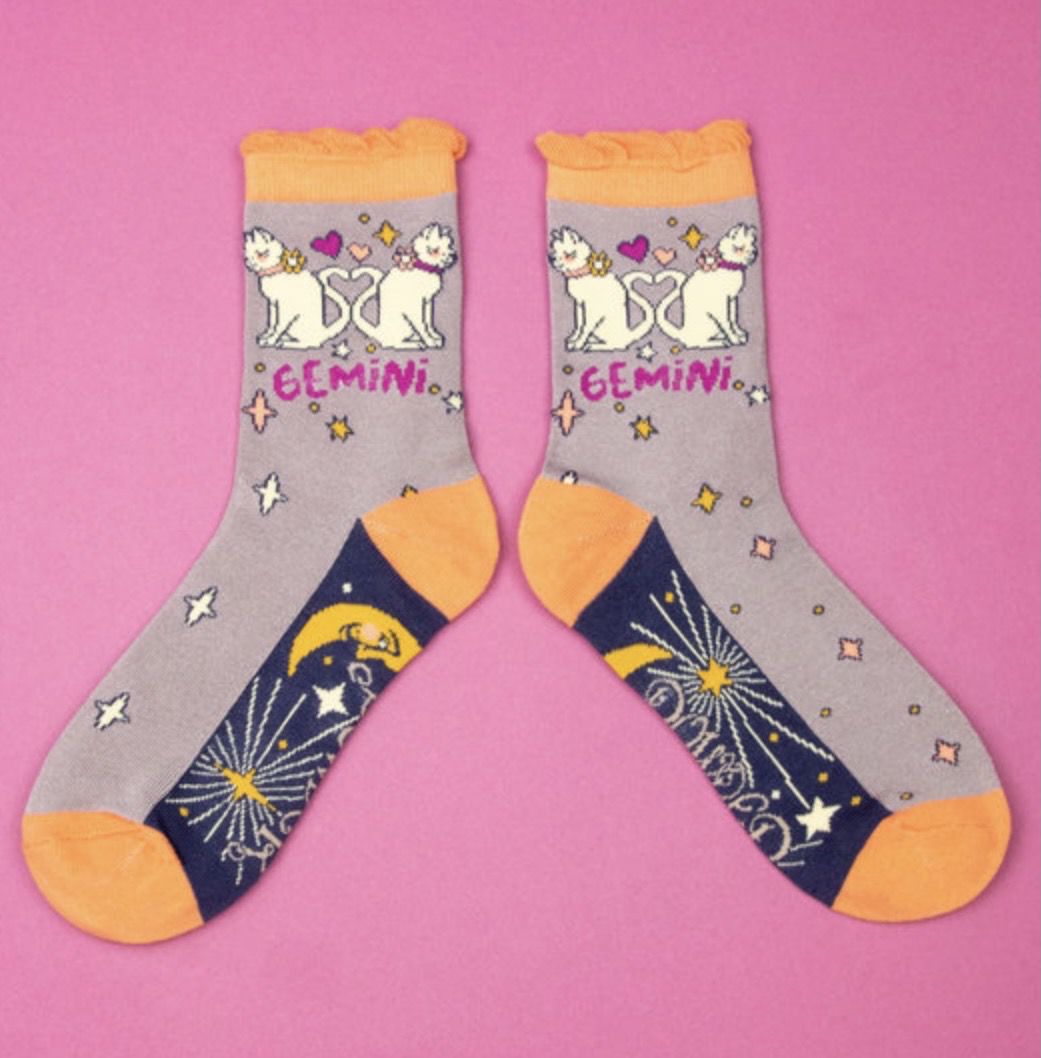 Gemini zodiac powder socks image 0