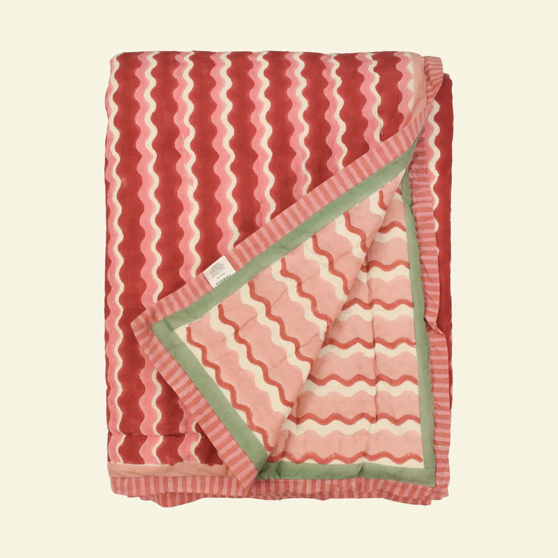 Organic cotton quilt whirly jam - single